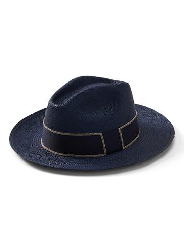 Banana Republic Mens Artesano   Azuay Straw Hat Navy Size Xl