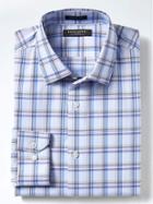 Banana Republic Mens Grant Fit Non Iron Stretch Grid Shirt - Medium Blue