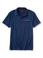 Banana Republic Mens Luxe Touch Piped Polo Size Xs - Navy Star