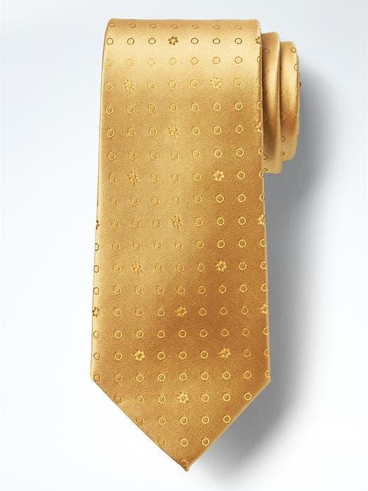 Banana Republic Floral Dot Silk Nanotex Tie - Honeycomb