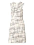 Banana Republic Womens Italian Tweed Cross-front Sheath Dress Alabaster Size 6