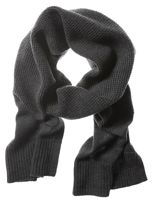 Banana Republic Mens Waffle Knit Extra Fine Merino Wool Scarf Size One Size - Charcoal