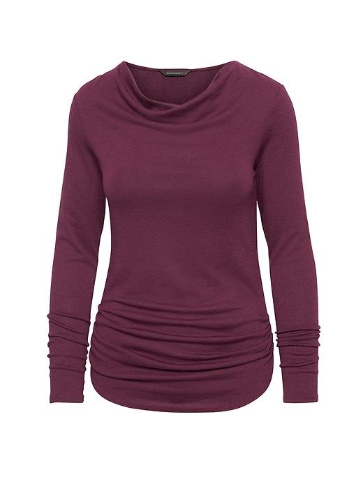 Banana Republic Womens Luxespun Cowl-neck Top Boysenberry Size Xs