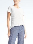 Banana Republic Feather Front Couture Tee - White