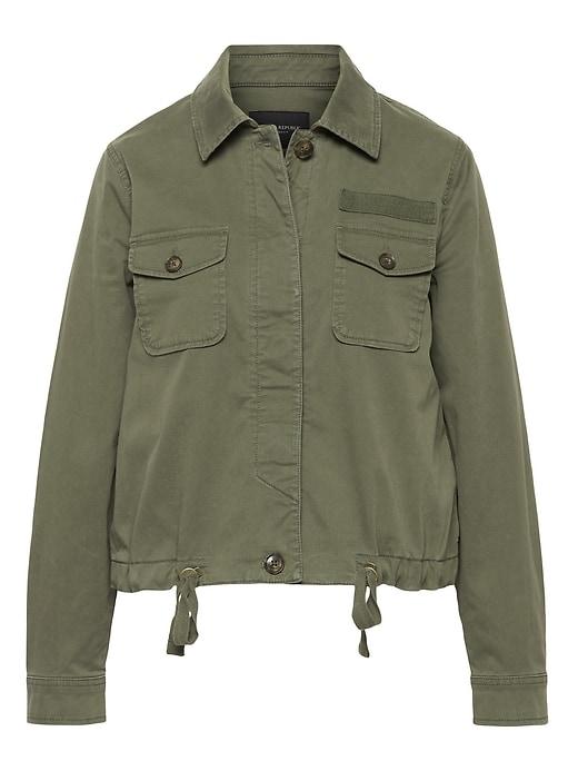 Banana Republic Womens Cropped Utility Shirt Jacket Flight Jacket Size L