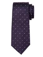 Banana Republic Mens Herringbone Dot Silk Nanotex Tie Aubergine Purple Size One Size