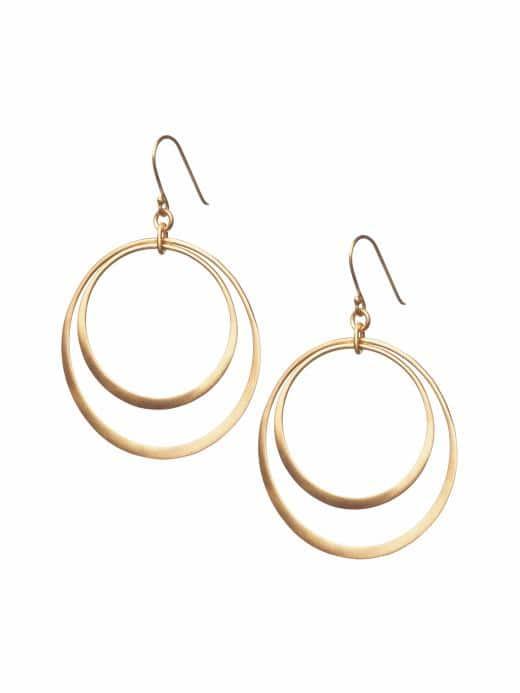 Banana Republic Womens Double Hoop Earring - Gold