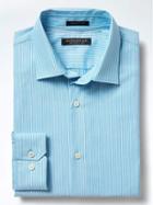 Banana Republic Mens Grant Fit Supima Cotton Stripe Shirt - Blue Tropic
