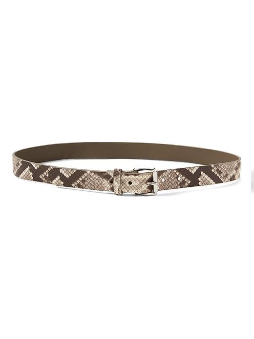 Banana Republic Womens Snake Effect Leather Belt - Gray Snake