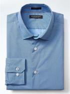Banana Republic Mens Camden Fit Supima Diamond Gingham Shirt - Cerulean Blue