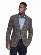 Banana Republic Mens Slim Heritage Grey Plaid Linen Sport Coat Size 36 Short - Gray Khaki
