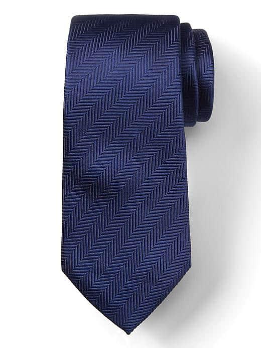 Banana Republic Mens Herringbone Silk Tie - Blue Dusk