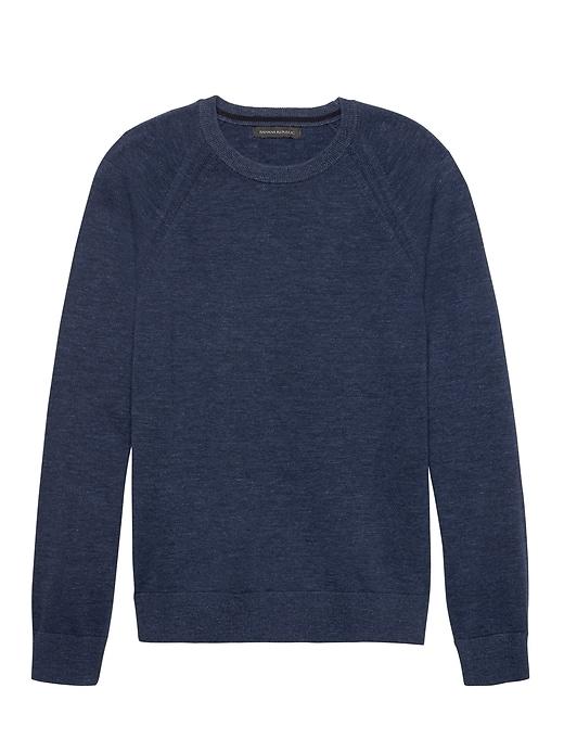 Banana Republic Mens Heathered Cotton Crew-neck Sweater Night Sky Size M