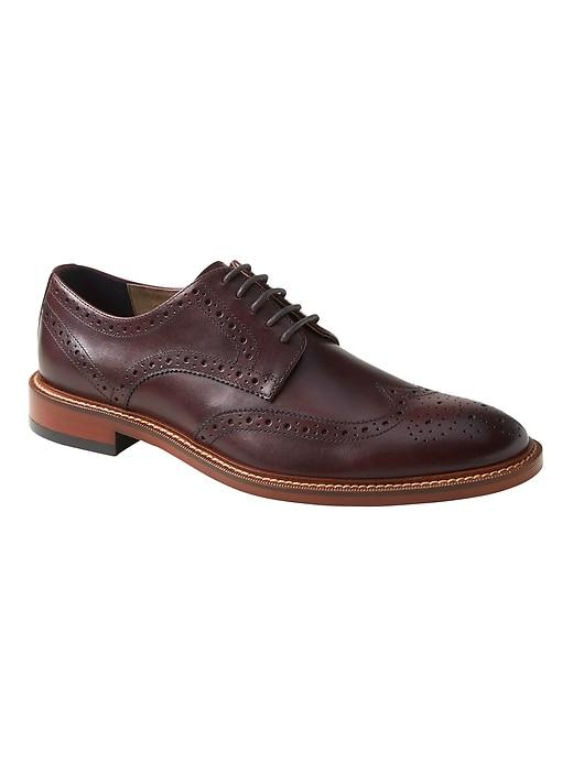 Banana Republic Mens Hadley Italian Leather Brogue Oxford Burgundy Size 8 1/2