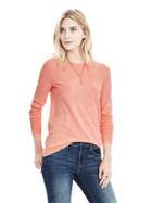 Banana Republic Extra Fine Merino Wool Crew Pullover Size L - Electric Cantaloupe