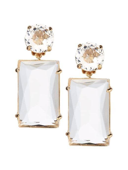 Banana Republic Cut Gemstones Statement Earring - Gold