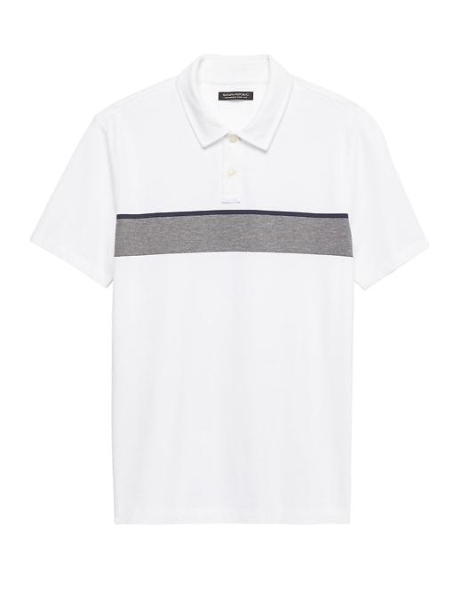 Banana Republic Mens Don';t-sweat-it Wide Chest Stripe Polo Shirt White Size Xxl