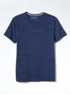 Banana Republic Mens Short Sleeve Soft Wash Vee - Blue Dusk