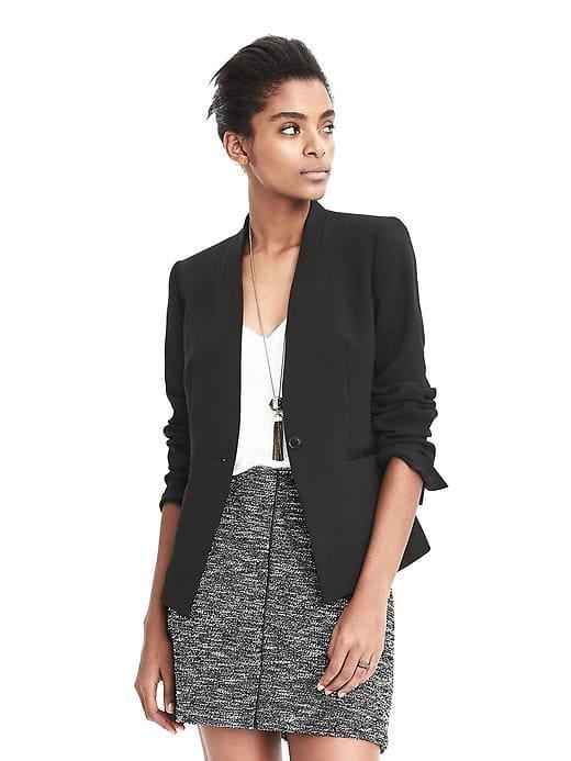 Banana Republic Collarless Tuxedo Blazer - Black
