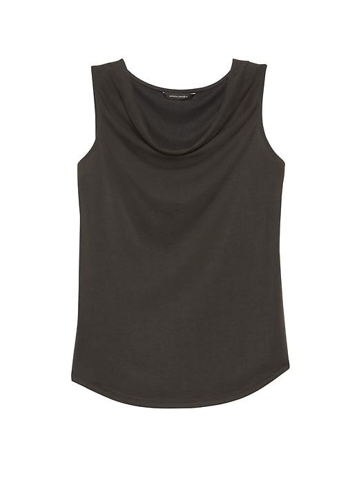 Banana Republic Womens Sandwashed Modal Blend Cowl-neck Top Black Size M