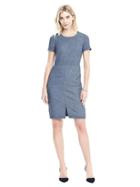 Banana Republic Womens Stitch Detail Flannel Dress - Medium Blue Heather