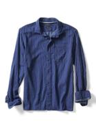 Banana Republic Mens Camden Fit Stripe Dark Denim Shirt - Dark Indigo