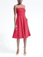 Banana Republic Womens Strapless Ponte Fit And Flare Dress - Cinnamon