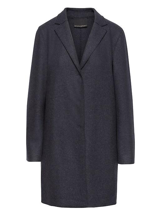 Banana Republic Womens Italian Melton Wool Blend Car Coat Navy Size L