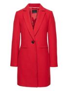 Banana Republic Womens Petite Italian Melton Wool-blend Tailored Car Coat True Red Size 4