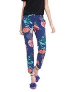 Banana Republic Womens Avery Fit Floral Crop Size 0 Regular - Silky Floral Cool