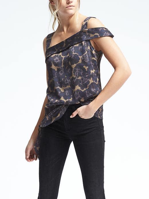 Banana Republic Maria Asymmetrical Band Top - Kale