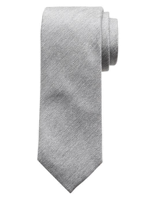 Banana Republic Mens Monogram Italian Silk Wool Tie Size One Size - Gray Texture