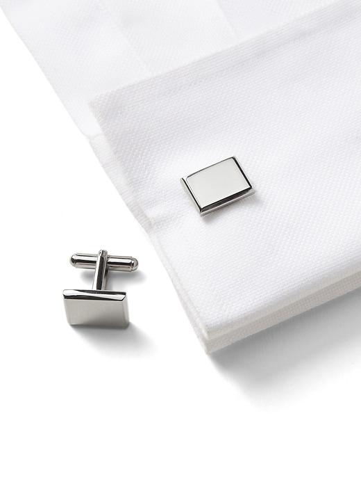 Banana Republic Mens Classic Rectangular Cufflinks Silver Size One Size