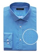 Banana Republic Mens Grant Slim-fit Supima Cotton Dot Shirt Damselfish Blue Size L
