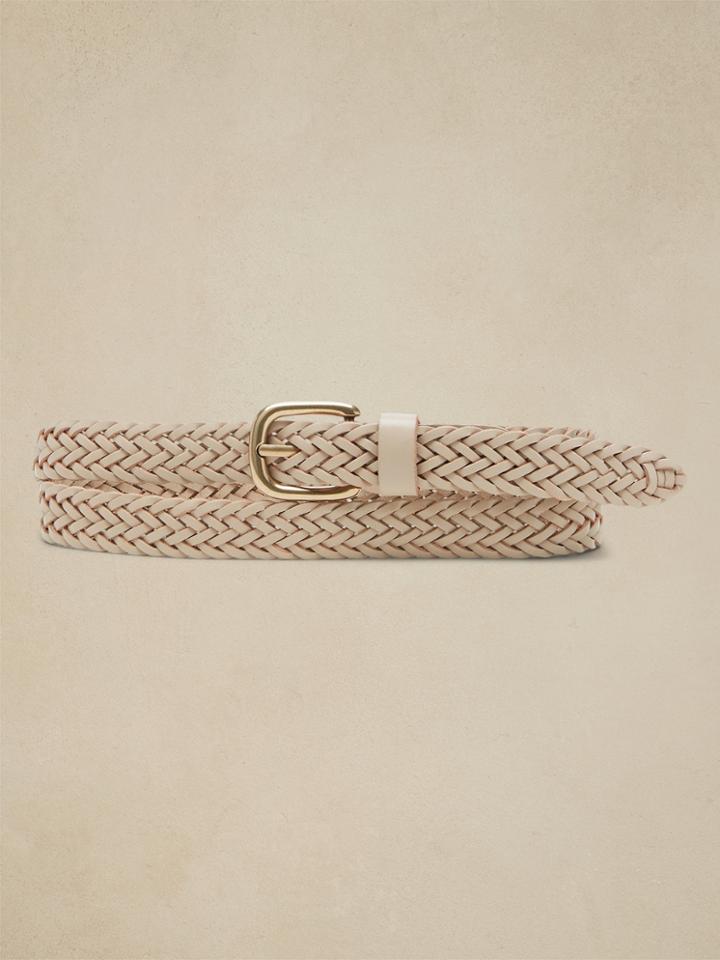 Skinny Braided Leather Belt