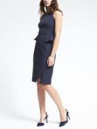 Banana Republic Womens Bi Stretch Side Peplum Sheath - Navy