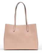 Banana Republic Womens Italian Leather East-west Tote Peachy Pink Size One Size