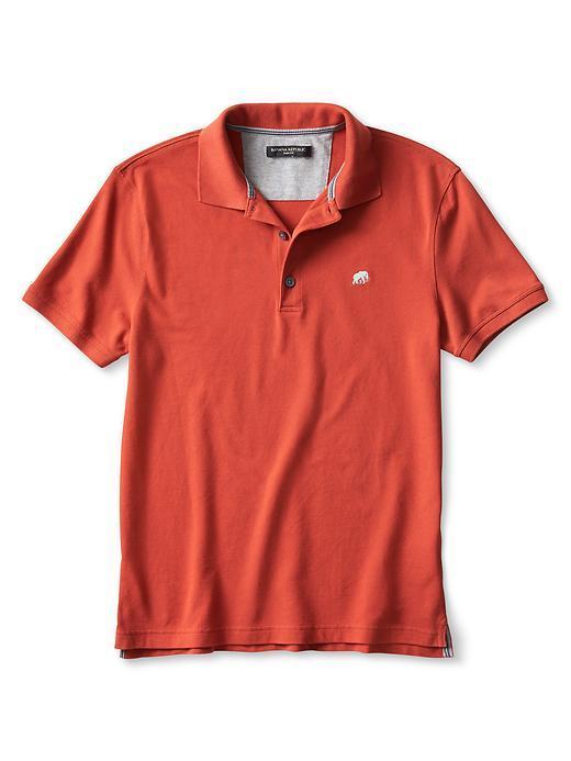 Banana Republic Mens Signature Pique Polo Size L Tall - Dark Saffron