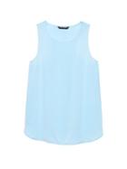 Banana Republic Womens Life In Motion Washable Stretch Silk Racerback Tank Light Blue Size S