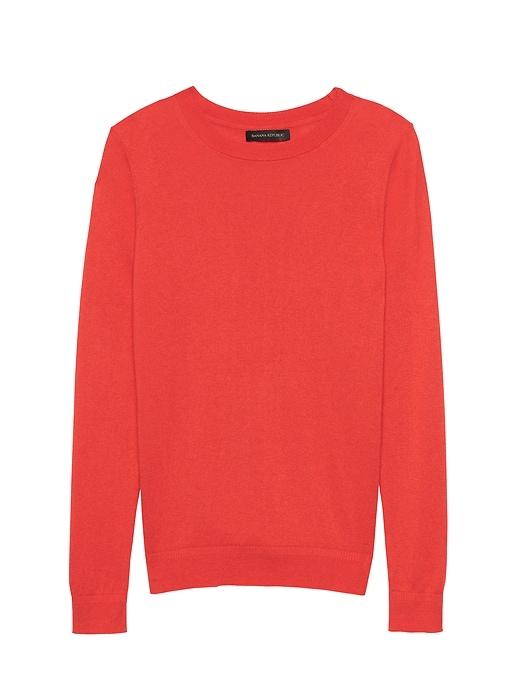 Banana Republic Womens Silk Cashmere Crew-neck Sweater Blood Orange Red Size Xs