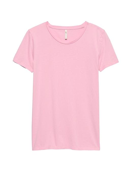 Banana Republic Womens Crew-neck T-shirt Pink Sundown Supima Cotton Size Xs