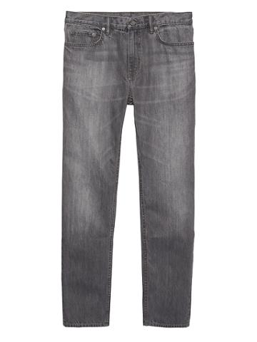Banana Republic Mens Heritage Athletic Tapered Gray Rigid Jean Bisbee Wash Size 28w