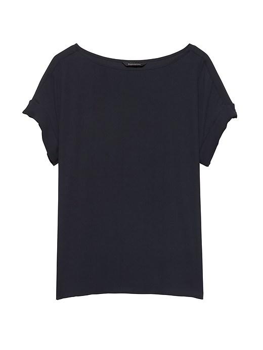 Banana Republic Womens Polished Tee Navy Size L