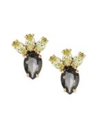 Banana Republic Womens Jeweled Cactus Stud Earring Gold Size One Size