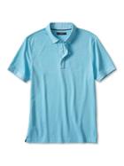 Banana Republic Mens Luxe Touch Button Down Polo Size L Tall - Mural Blue