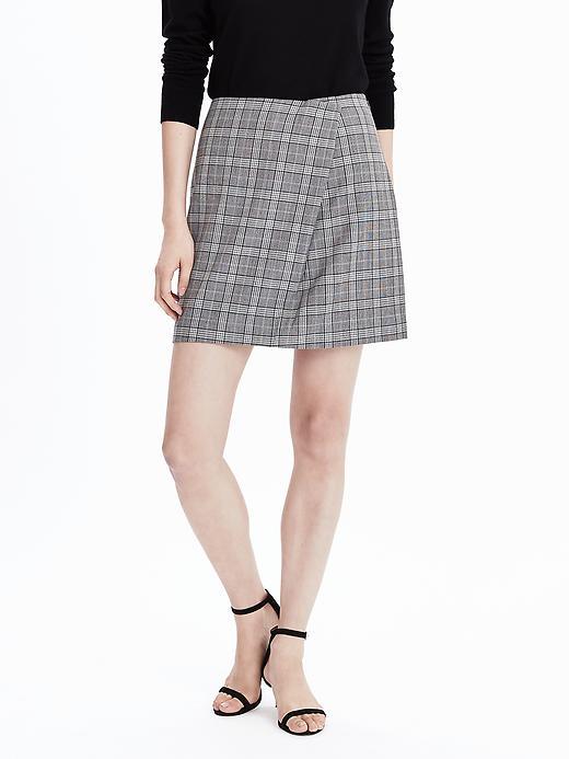 Banana Republic Womens Plaid Foldover Mini Skirt Size 0 Petite - Plaid