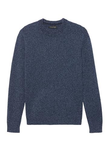Banana Republic Mens Extra-fine Italian Merino Woolcrew-neck Sweater Navy Blue Size L