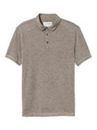 Banana Republic Mens Heritage Stripe Cotton Yak Wool Polo - Vintage Taupe