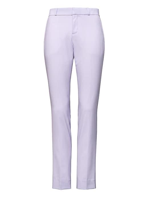 Banana Republic Womens Ryan Slim Straight-fit Machine-washable Italian Wool Blend Pant Lilac Size 12