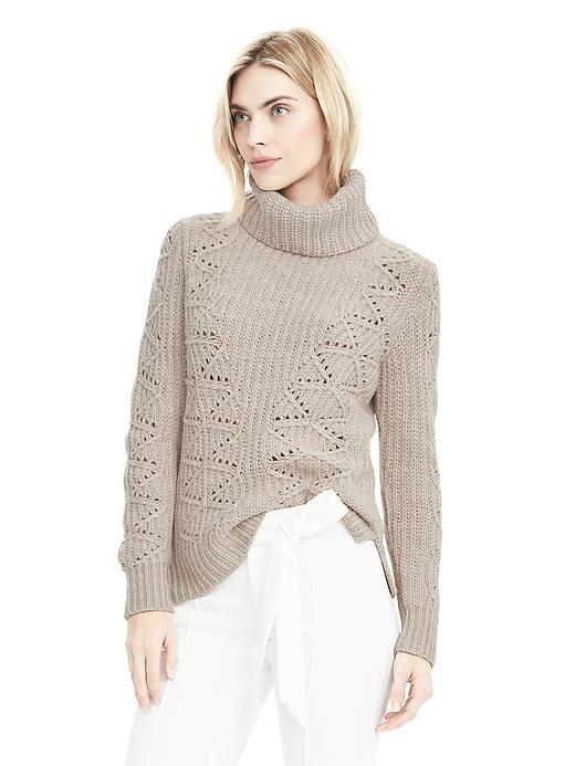 Banana Republic Womens Lace Stitch Pullover - Coral